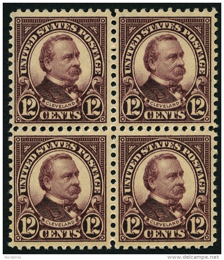 USA 274 VB **, Scott 564, 1923, 12 C. Cleveland Im Postfrischen Viererblock, Pracht - Usati
