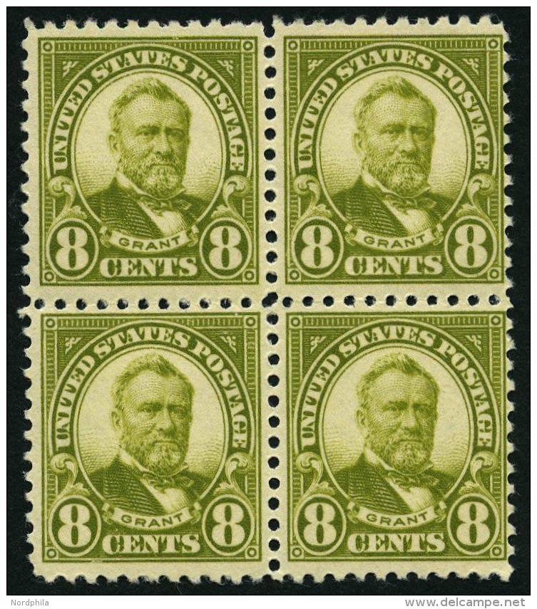 USA 270 VB **,* , Scott 560, 1923, 8 C. Grant Im Viererblock, Das Untere Paar Postfrisch, Pracht - Oblitérés