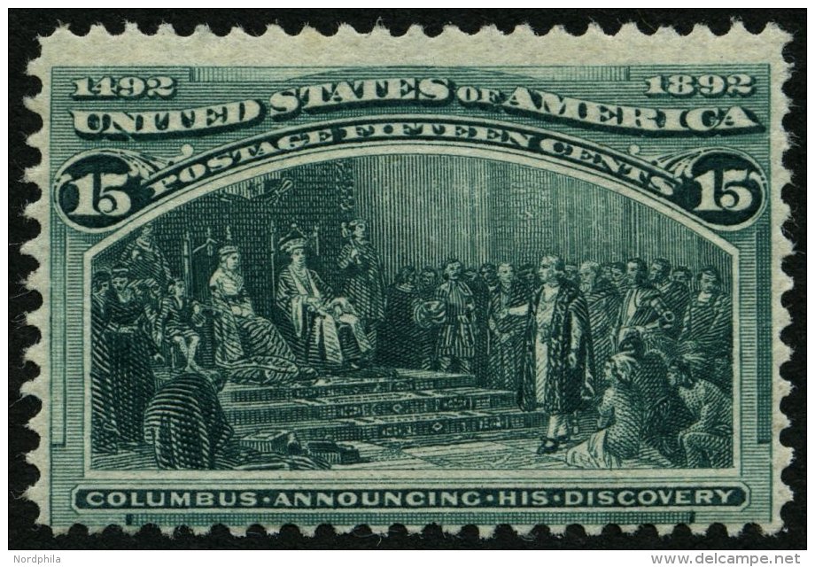 USA 81 (*), Scott 238, 1893, 15 C. Columbus-Weltausstellung, Gummi Nicht Original, Pracht, $ 225 - Oblitérés