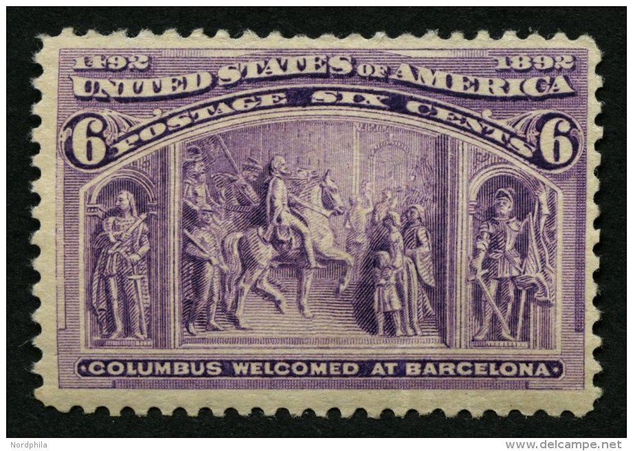 USA 78 **, Scott 235, 1893, 6 C. Columbus-Weltausstellung, Postfrisch, Feinst (kleine Knitter), $ 160 - Oblitérés