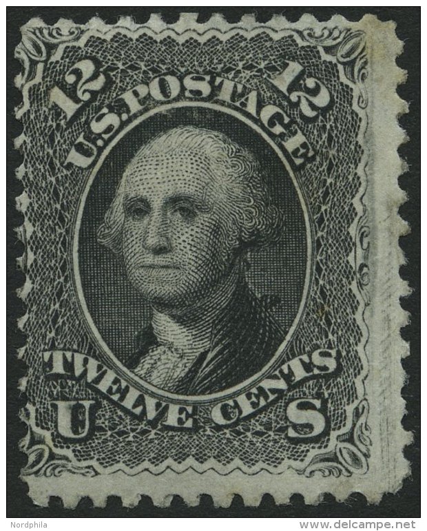 USA 21 *, Scott 69, 1861, 12 C. Washington, Ohne Waffeleinpressung, Gummireste, Feinst, $ 1800 - Oblitérés