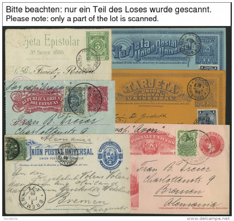 URUGUAY 1887-1909, 10 Verschiedene Ganzsachen, Meist Gebraucht, Feinst/Pracht - Uruguay