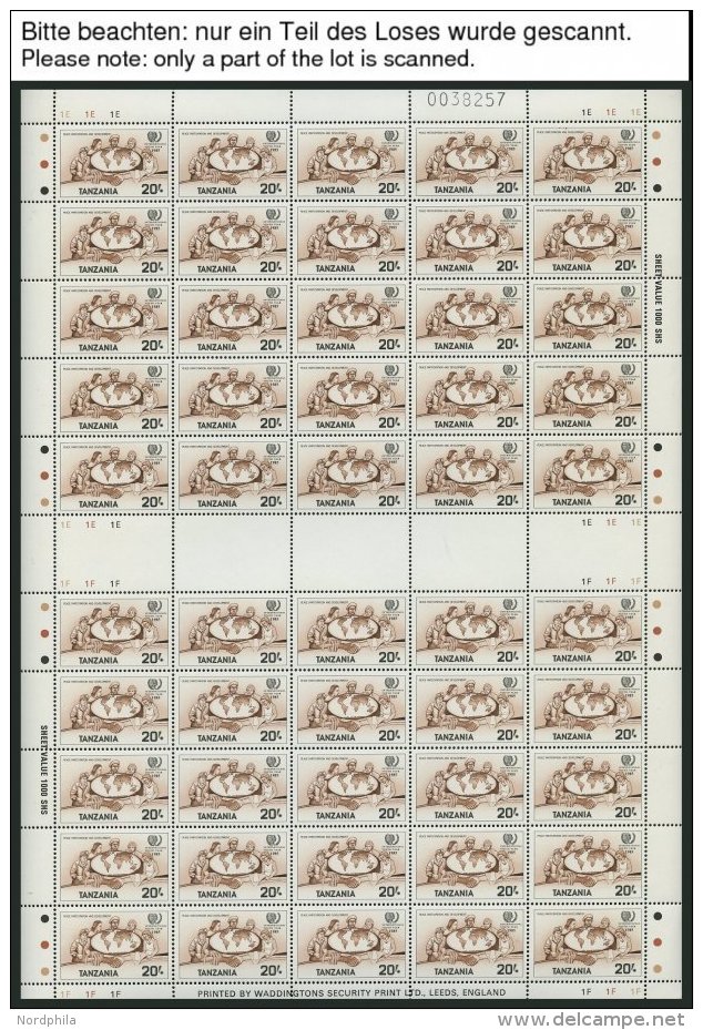 TANSANIA 288-91 **, 1986, Jugend, Kompletter Bogensatz (50) Mit Zwischenstegen, Mi. 200.- - Tanzanie (1964-...)