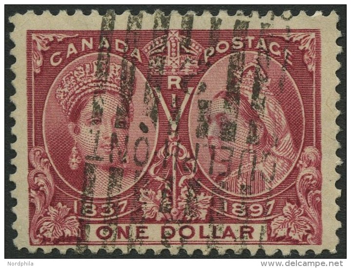 KANADA 49 O, 1897, 1 $ Lilarot, Dünne Stelle Sonst Pracht, Mi. 550.- - Canada