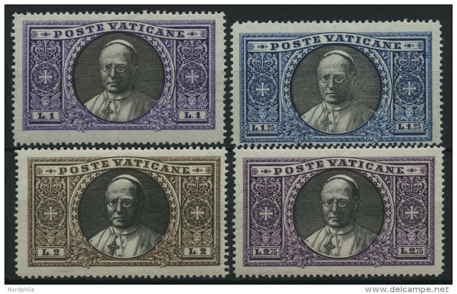 VATIKAN 30-33 *, 1933, 1 - 2.75 L. Papst Pius XI, Falzrest, 4 Prachtwerte - Autres & Non Classés