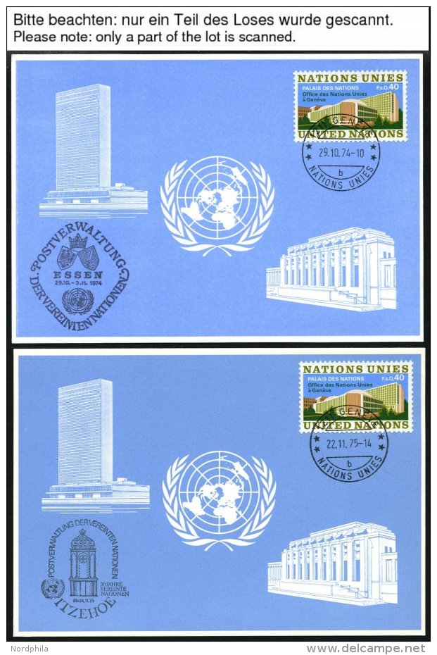 UNO - GENF-BLAUE KARTEN 1974-81, 20 Verschiedene Blaue Karten, Pracht, Mi. 273.- - Autres & Non Classés