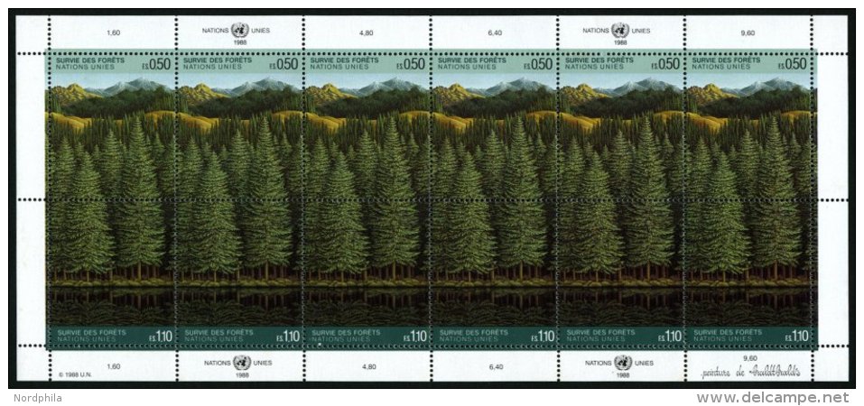 UNO - GENF 165/6KB **, 1988, Rettet Den Wald Im Zusammendruckbogen, Pracht, Mi. 60.- - Autres & Non Classés