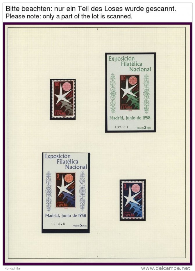 SPANIEN **, Komplette Postfrische Sammlung Spanien Von 1958-81 In 3 Linder Alben, Prachterhaltung - Oblitérés