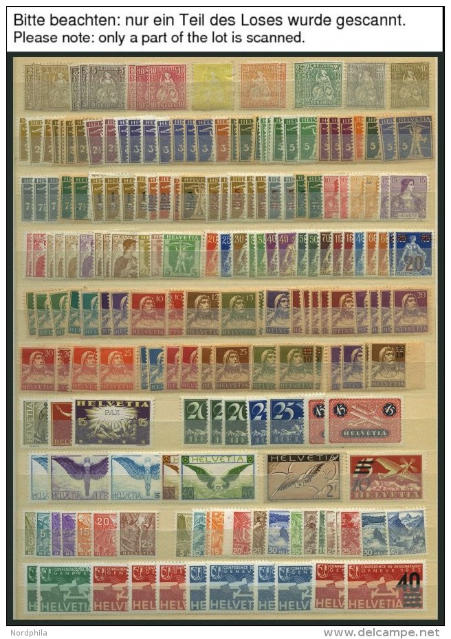 LOTS *, **, 1881-1962, Kleine Ungebrauchte Dublettenpartie Schweiz Mit Mittleren Augaben, Meist Prachterhaltung, Mi. Ca. - Collections