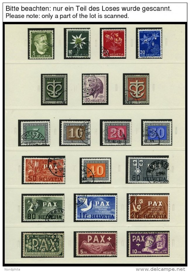 SAMMLUNGEN O, 1945-2012, Saubere Komplette Sammlung Schweiz Mit PAX-Satz Und Allen Blocks (Bl. 11-51) In 4 SAFE-dual Alb - Collections