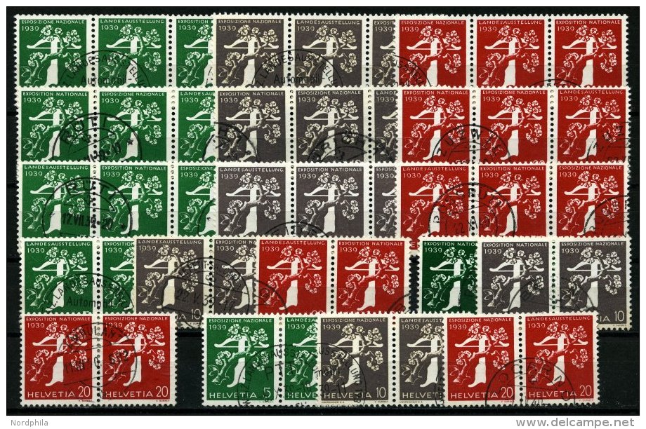 ZUSAMMENDRUCKE W 7-24 O, 1939, Landesausstellung, 18 Zusammendrucke Komplett, Mi. 756.- - Se-Tenant