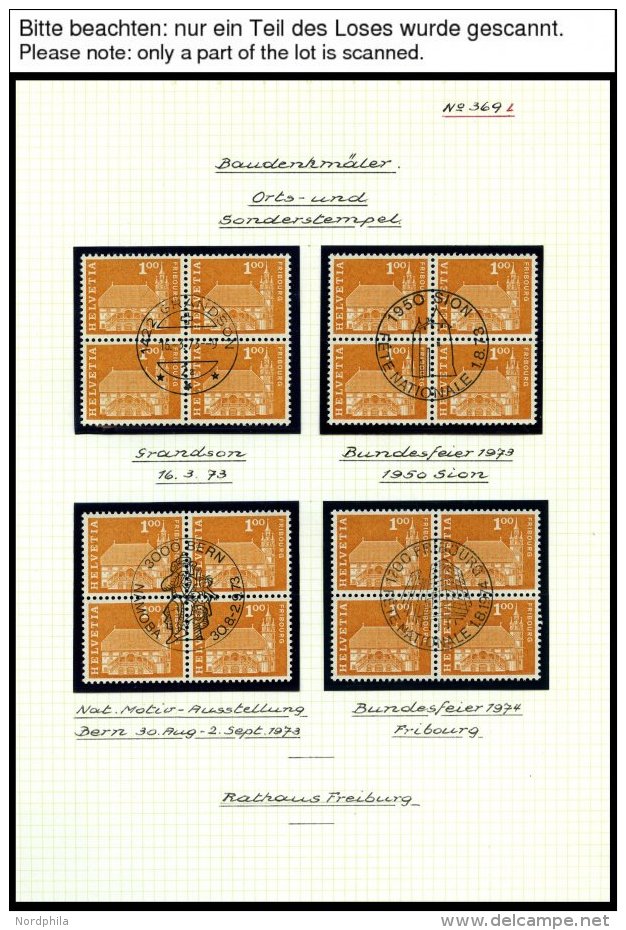 SCHWEIZ BUNDESPOST 696-712y VB O, 1963-68, Postgeschichtliche Motive Und Baudenkmäler, Phosphoreszierendes Papier ( - Oblitérés