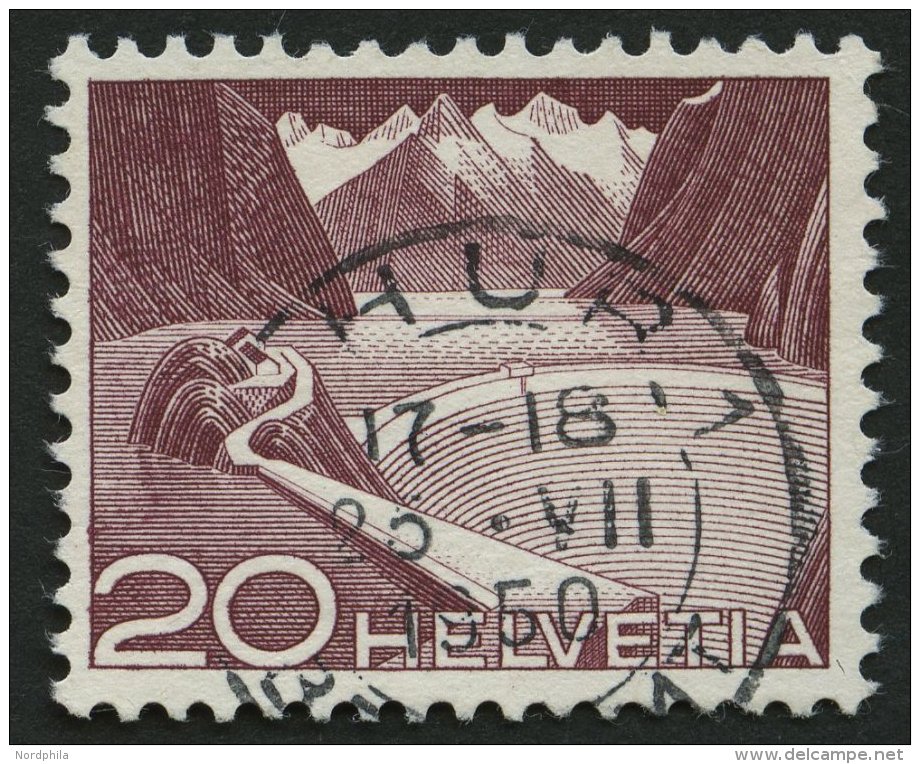 SCHWEIZ BUNDESPOST 533I O, 1949, 20 C. Grimsel-Stausee, Type I, Pracht, Mi. 85.- - Oblitérés