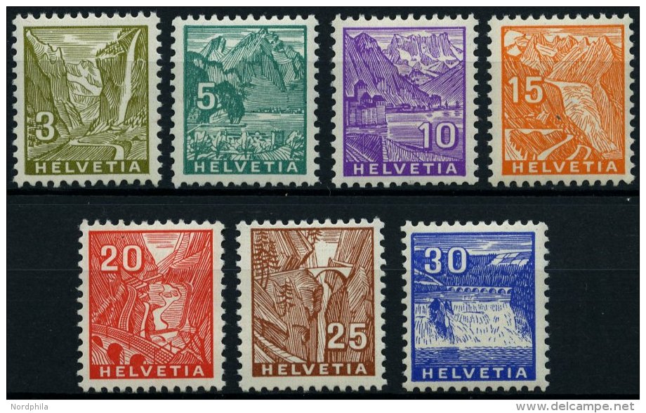 SCHWEIZ BUNDESPOST 270-76 **, 1934, Landschaften, Prachtsatz, Mi. 110.- - Oblitérés