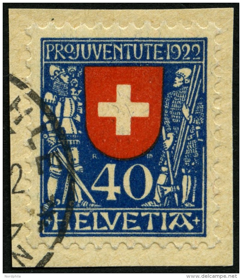 SCHWEIZ BUNDESPOST 178 O, 1922, 40 C. Pro Juventute, Pracht, Mi. 80.- - Oblitérés