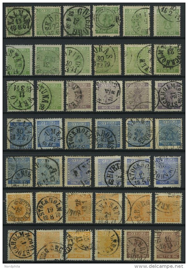 SAMMLUNGEN, LOTS 7-12 O, 1858, Reichswappen, Schöne Partie Von 63 Werten (u.a. 4x 9 Ö. Und 9x 50 Ö.), Dab - Collections