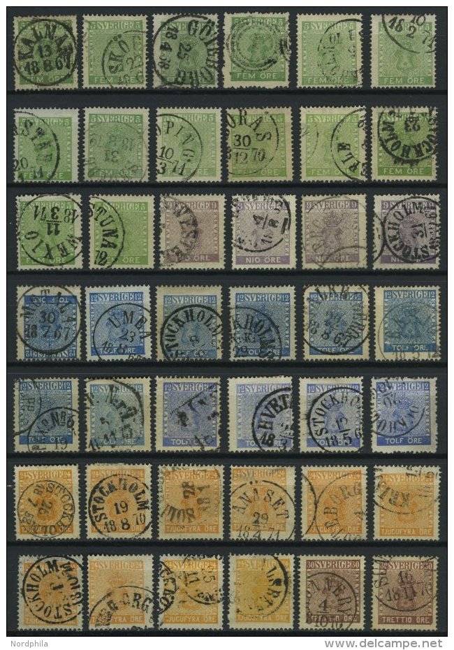 SAMMLUNGEN, LOTS 7-12 O, 1858, Reichswappen, Schöne Partie Von 63 Werten (u.a. 4x 9 Ö. Und 9x 50 Ö.), Dab - Collezioni