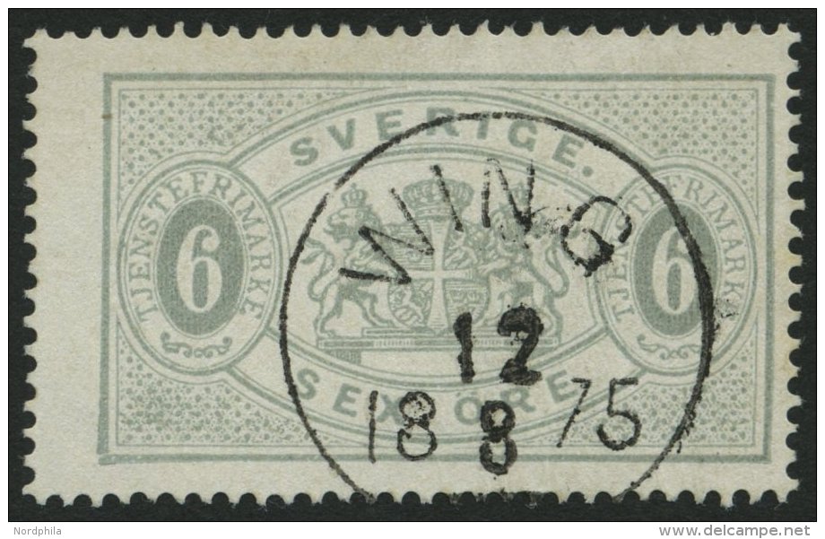 DIENSTMARKEN D 4Ac O, 1874, 6 Ö. Grau, Gezähnt 14, Zentrischer K1 WING, Punkthelle Stelle Sonst Pracht, Mi. 19 - Service