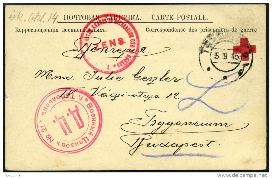 RUSSLAND 1915, Vordruck-Korrespondenzkarte Eines Ungarischen Kriegsgefangenen Aus Dem Russischen Kriegsgefangenenlager T - Oblitérés