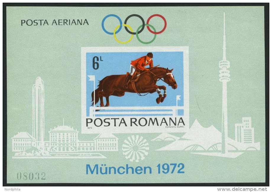 RUMÄNIEN Bl. 94 **, 1972, Block Olympische Spiele, Pracht, Mi. 110.- - Altri & Non Classificati