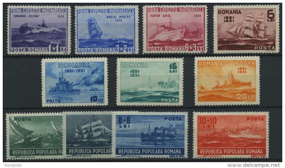 RUMÄNIEN 402 **, 1931-48, Marine, 3 Verschiedene Sätze: Mi.Nr. 402-05, 519-21 Und 1149-52, Pracht, Mi. 152.- - Autres & Non Classés