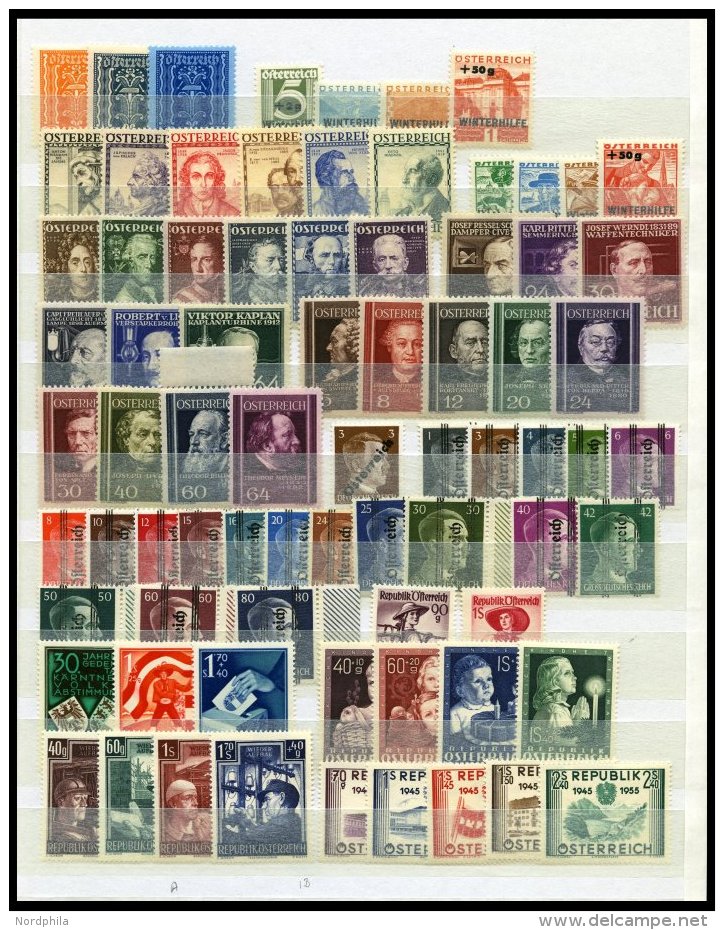 LOTS A. 393-1016 **, 1922-55, Kleine Postfrische Partie Verschiedener Ausgaben, U.a. Mit Mi.Nr. 591-96, 617-22, 674-92, - Collections