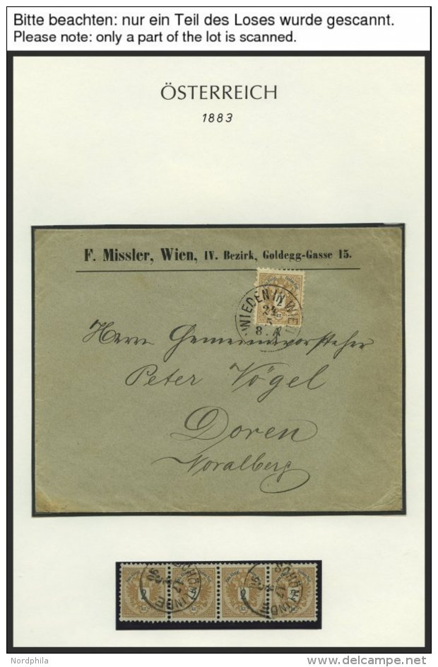 SAMMLUNGEN 44-47 BRIEF, 1883-89, Interessante Sammlung Doppeladler überwiegend Auf Briefen Und Ganzsachenkarten, Mi - Collections