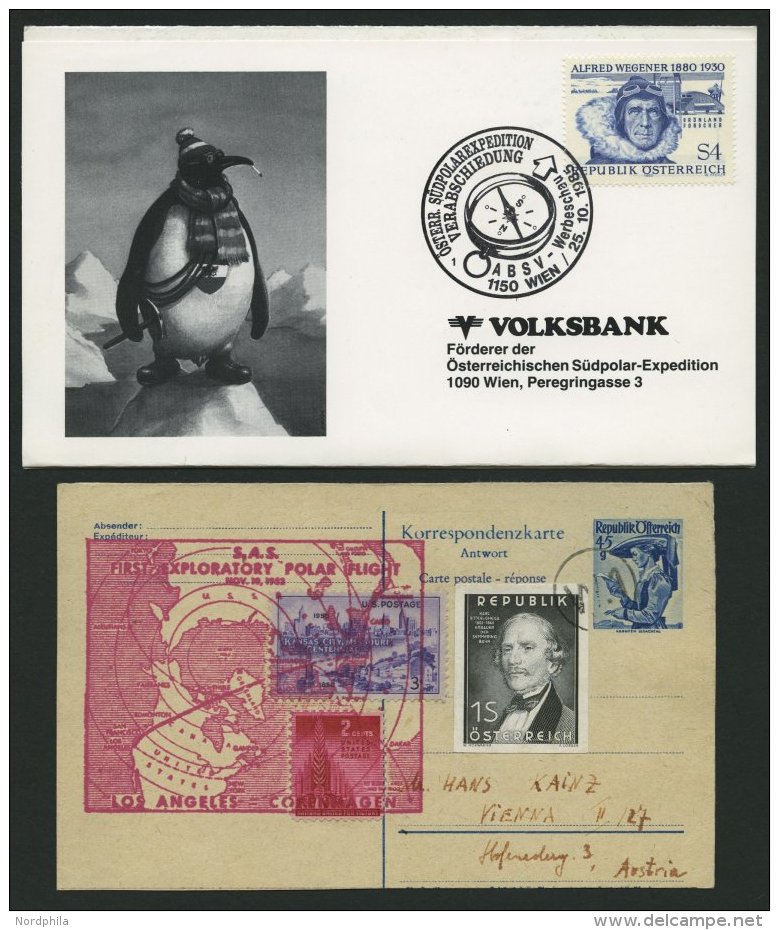 SONDERFLÜGE 1952-85, 5 Verschiedene Belege, Flüge über Polen, Arktis Und Antarktis, Dabei 2 Erstflüg - Autres & Non Classés