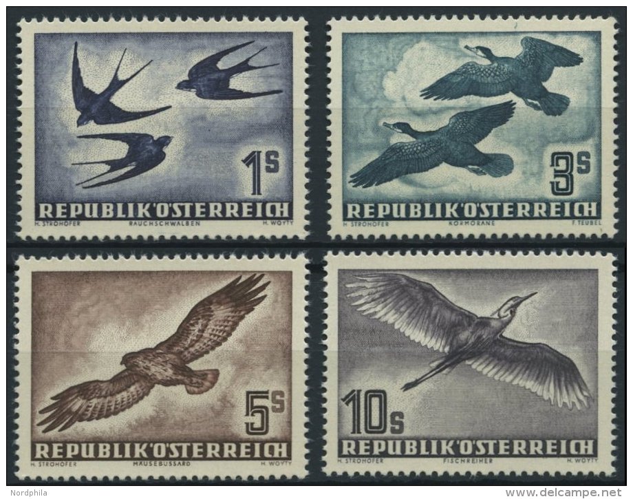 STERREICH 984-87 **, 1953, Vögel, Prachtsatz, Mi. 350.- - Oblitérés