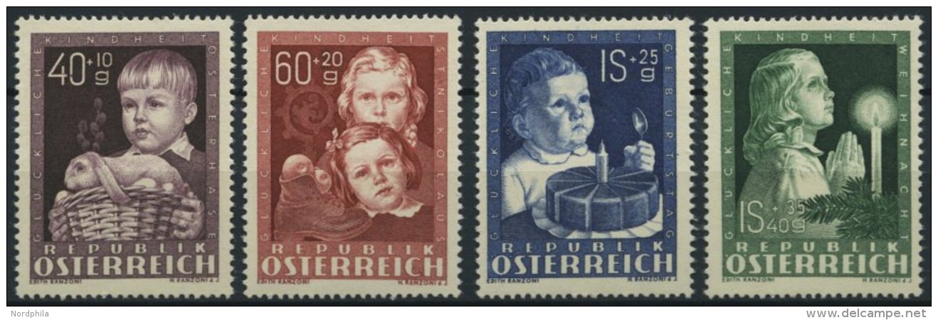STERREICH 929-32 **, 1949, Glückliche Kindheit, Prachtsatz, Mi. 80.- - Oblitérés