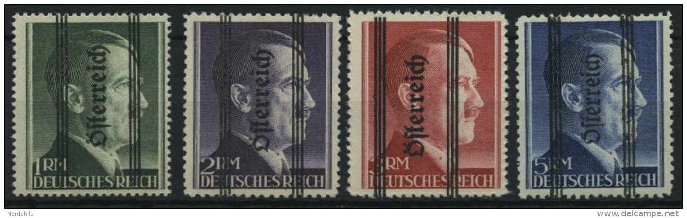 STERREICH 693-95I,696II **, 1945, 1 - 5 RM Grazer Aufdruck, Prachtsatz, Mi. 610.- - Oblitérés