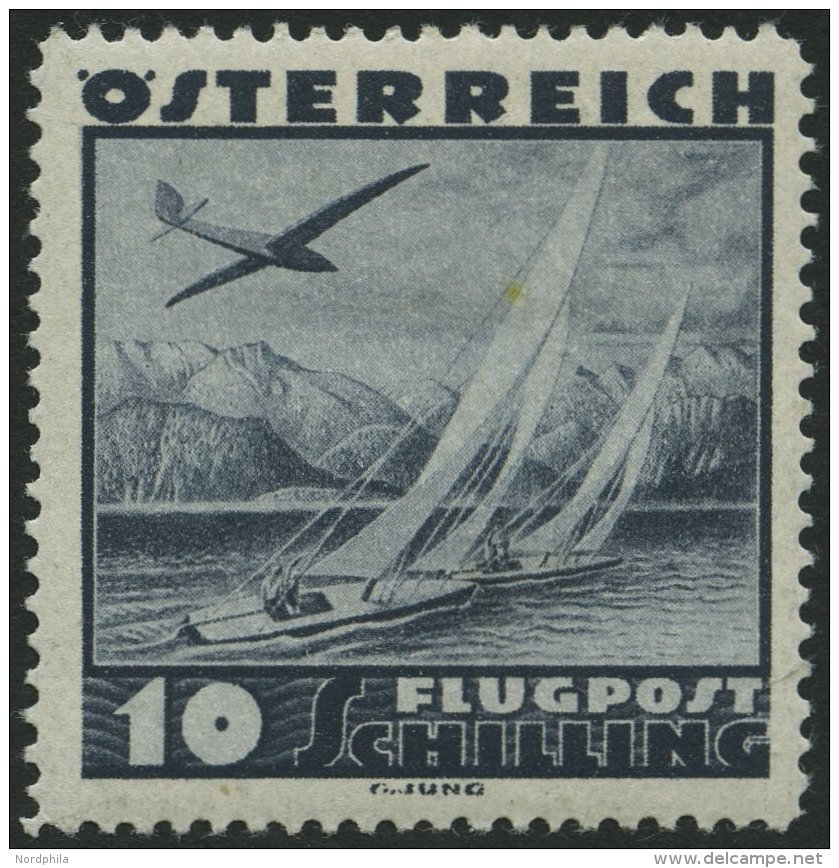 STERREICH 612 *, 1935, 10 S. Flugzeug über Landschaften, Falzreste, Pracht - Usados