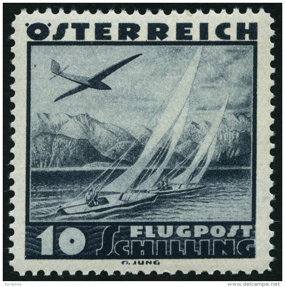 STERREICH 612 **, 1935, 10 S. Flugzeug über Landschaften, Pracht, Mi. 110.- - Oblitérés