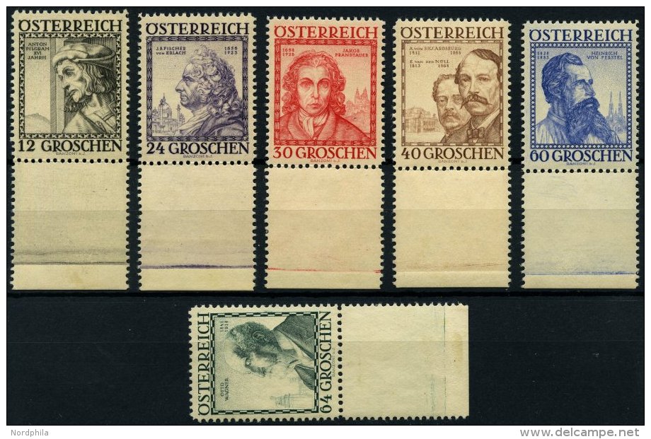 STERREICH 591-96 **, 1934, Baumeister, Prachtsatz, Mi. 150.- - Oblitérés