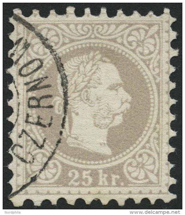 STERREICH 40IIa O, 1874, 25 Kr. Lilagrau, Feiner Druck, Pracht, Gepr. Dr. Ferchenbauer, Mi. 200.- - Oblitérés