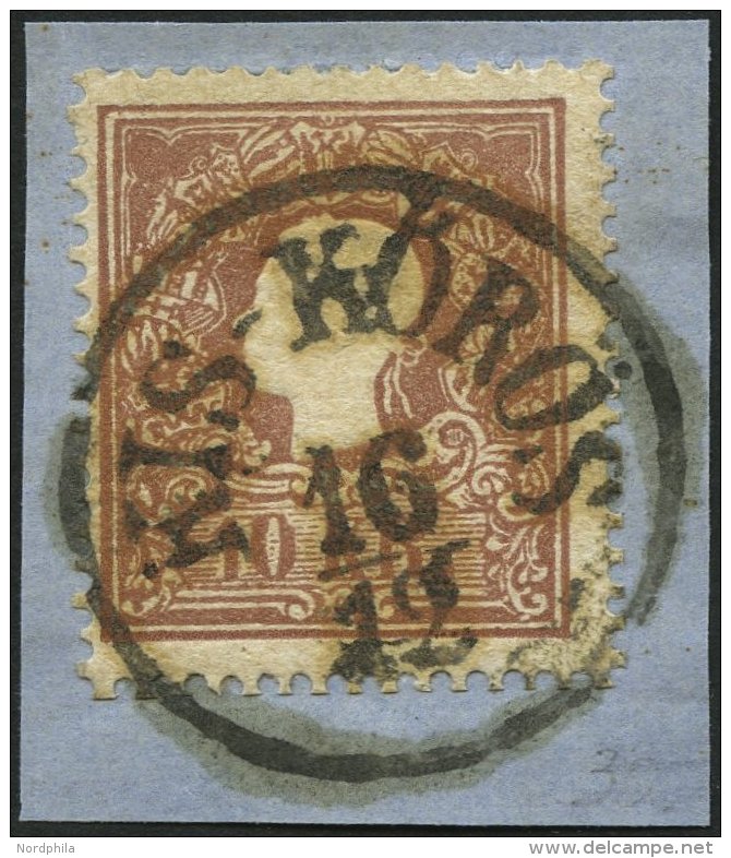 STERREICH 14Ia BrfStk, 1858, 10 Kr. Braun, Type I, Ungarischer K1 KIS-KÖRÖS, Prachtbriefstück - Oblitérés