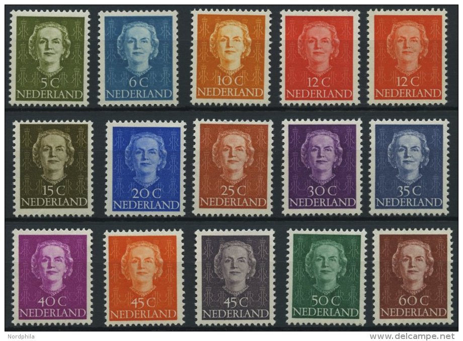 NIEDERLANDE 525-39 *, 1949/51, Königin Juliana, Falzrest, Prachtsatz - Pays-Bas