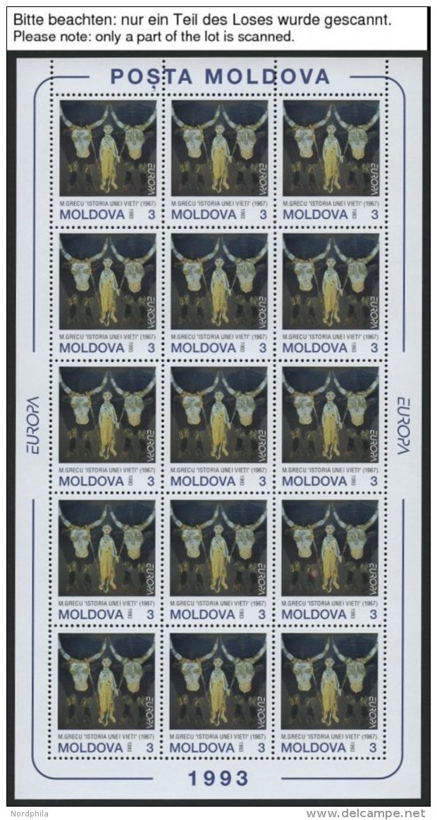 MOLDAVIEN KB **, 1993-99, Europa, Mi.Nr. 94/5, 106-08 Und 304 In Kleinbogen, Nr. 94/5 Zusätzlich Im Zwischensteg-Kl - Moldavie