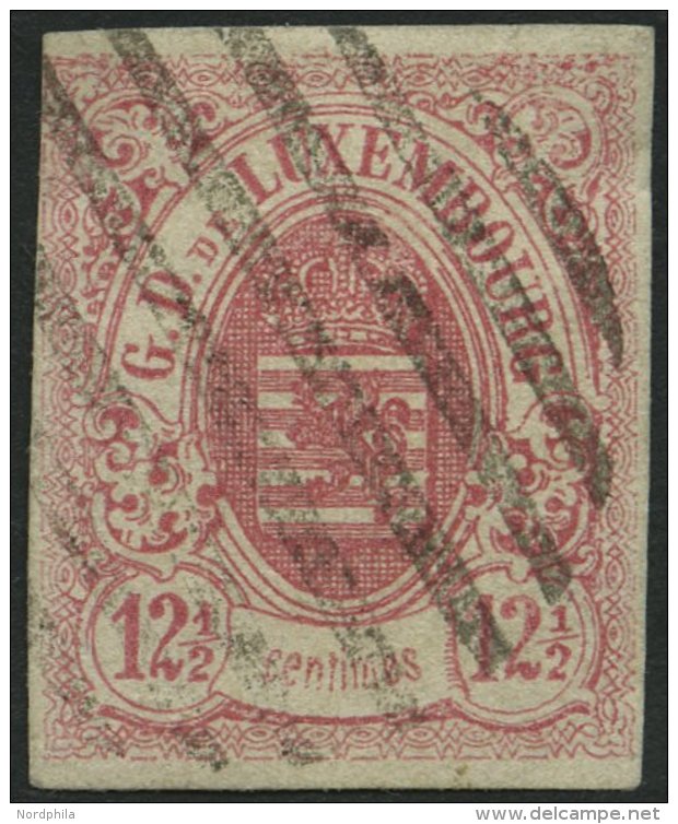 LUXEMBURG 7 O, 1859, 121/2 C. Rosa, Oben Leicht Berührt Sonst Breitrandig, Pracht, Gepr. Drahn, Mi. 200.- - Oficiales