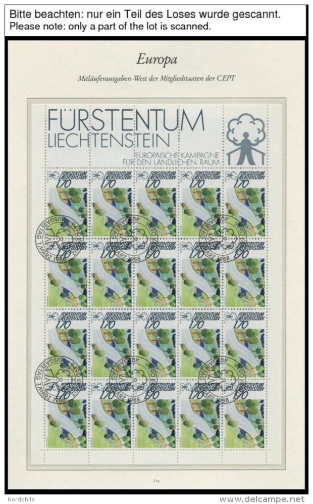 LIECHTENSTEIN 939-41KB O, 1988, Europäische Kampagne Für Den Ländlichen Raum Im Kleinbogensatz Mit Erstta - Autres & Non Classés