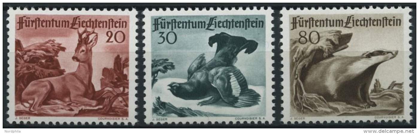 LIECHTENSTEIN 285-87 **, 1950, 3. Jagdserie, Prachtsatz, Mi. 90.- - Autres & Non Classés