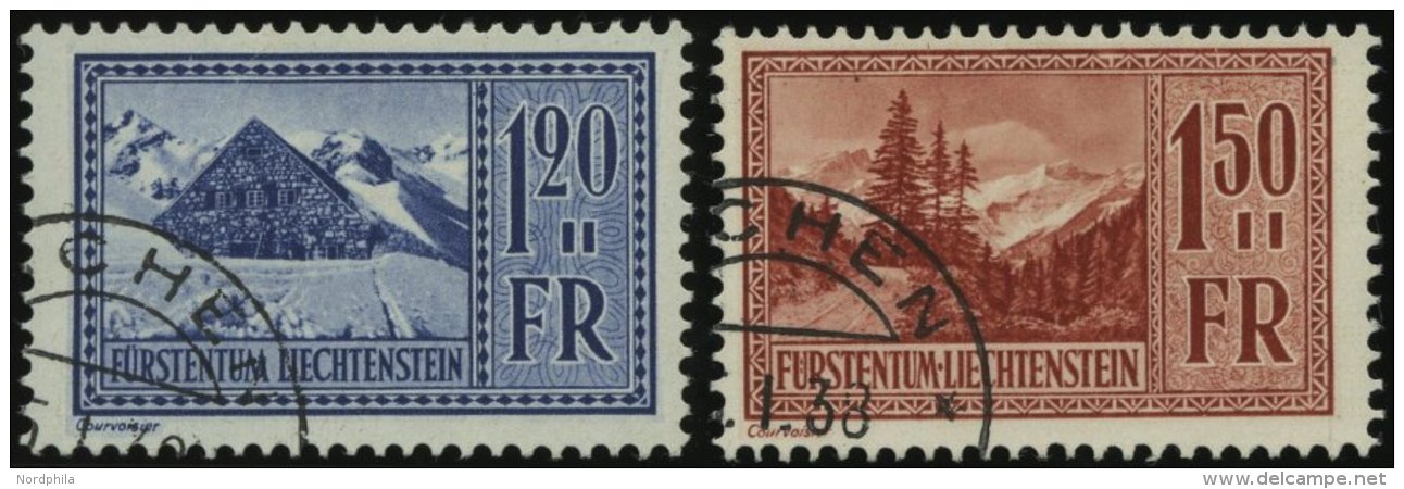 LIECHTENSTEIN 138/9 O, 1934/5, 1.20 Fr. Pfälzerhütte Und 1.50 Fr. Valüna, 2 Prachtwerte, Mi. 81.- - Autres & Non Classés