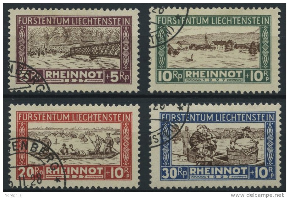 LIECHTENSTEIN 78-81 O, 1928, Hochwassergeschädigte, Prachtsatz, Mi. 130.- - Otros & Sin Clasificación