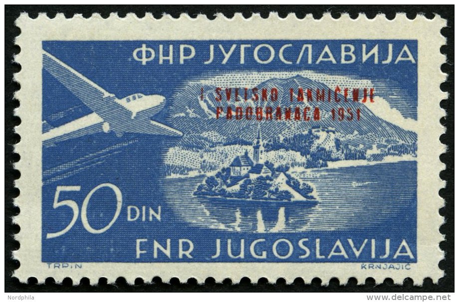 JUGOSLAWIEN 667 **, 1951, 50 Din. Fallschirmspringer, Pracht, Mi. 75.- - Autres & Non Classés