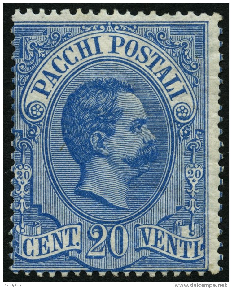 PAKETMARKEN Pa 2 *, 1886, 20 C. Blau, Falzrest, Feinst, Mi. 300.- - Colis-postaux