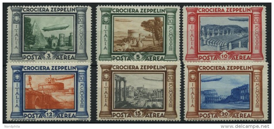 ITALIEN 439-44 *, 1933, Graf Zeppelin, Falzrest, Prachtsatz - Non Classés