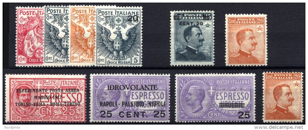 ITALIEN 120-29 *, 1915-17, 10 Werte Komplett, Falzrest, Pracht, Mi. 160.- - Italie