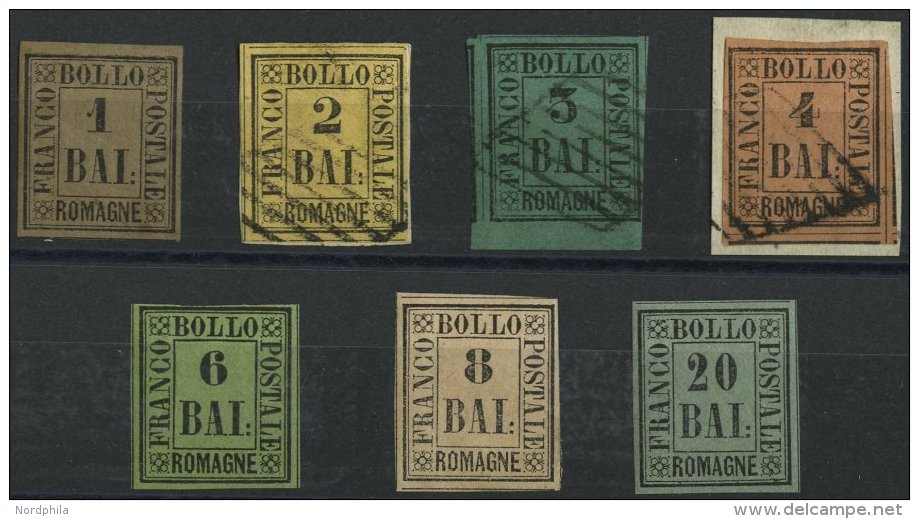 ROMAGNA *,o, BrfStk, 1859, Nr. 2 *, 3 - 5 Gestempelt,Briefstück Und 7 - 9 *, 7 Werte Feinst/Pracht, Diverse Altsign - Romagne