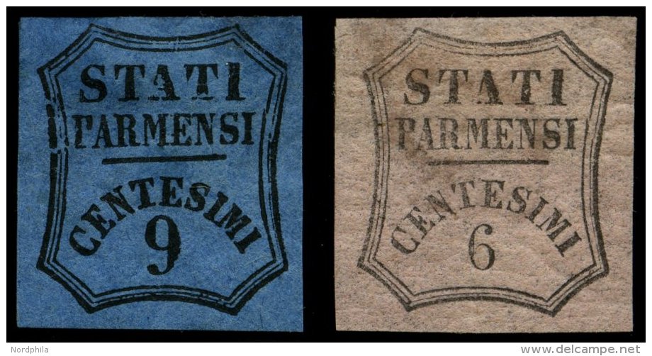 PARMA Z 1,2 *, 1853, Zeitungsmarken, Stärkere Falzreste, Feinst/Pracht, 6 C. Gepr. A. Diena, Mi. 900.- - Parma