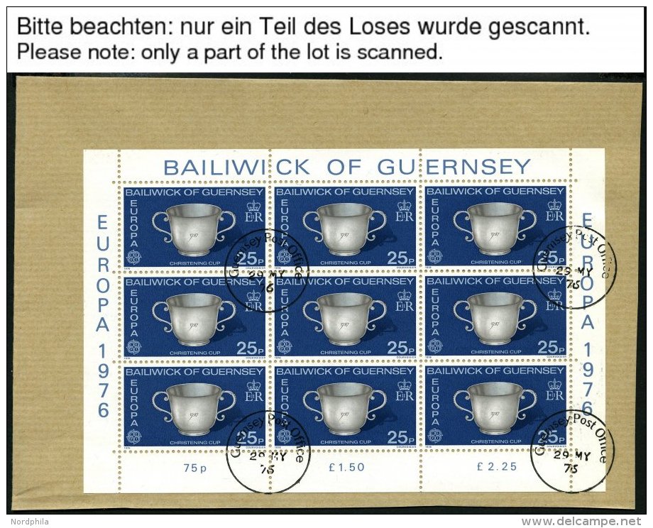 GUERNSEY KB O, 1976-90, Europa, 13 Kleinbogensätze (ohne 1982 Und 86) Mit Ersttagsstempeln, Pracht, Mi. 317.- - Guernesey